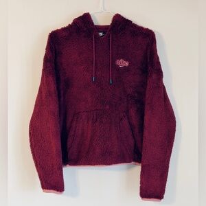 Nike Women's Plush Faux Hoodie Sportswear Purple Small Pullover